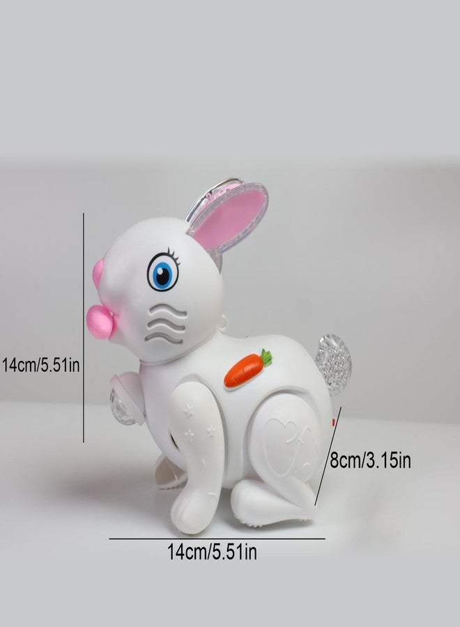 Space Enterprises Toys for Kids with 3D Flashing Lights, Music, 360-degree Dance Moves, Educational Toy (Bud Jumping Rabbit - White) - Image 3
